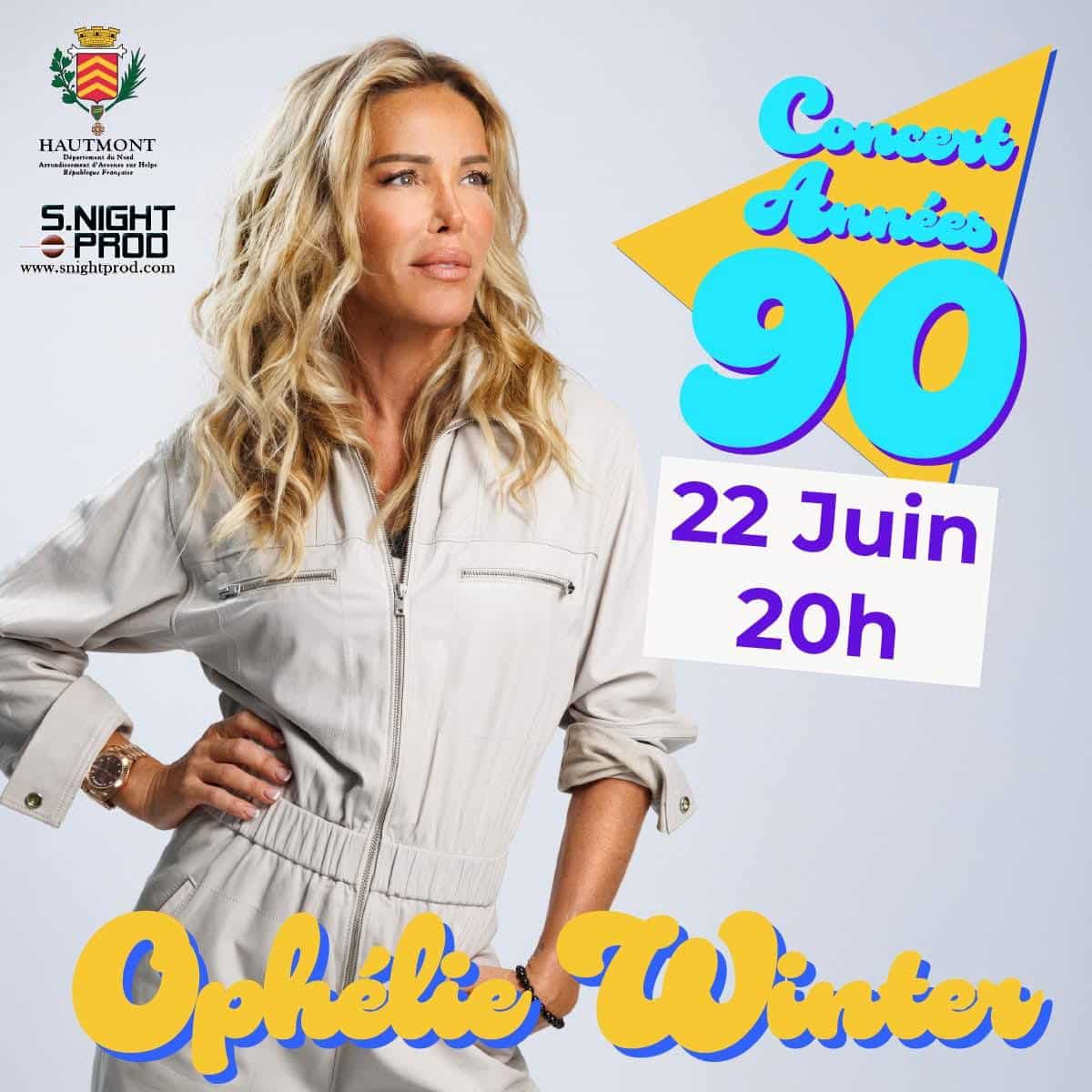 Concert années 90 à Hautmont avec Ophélie Winter le 22 juin 2025